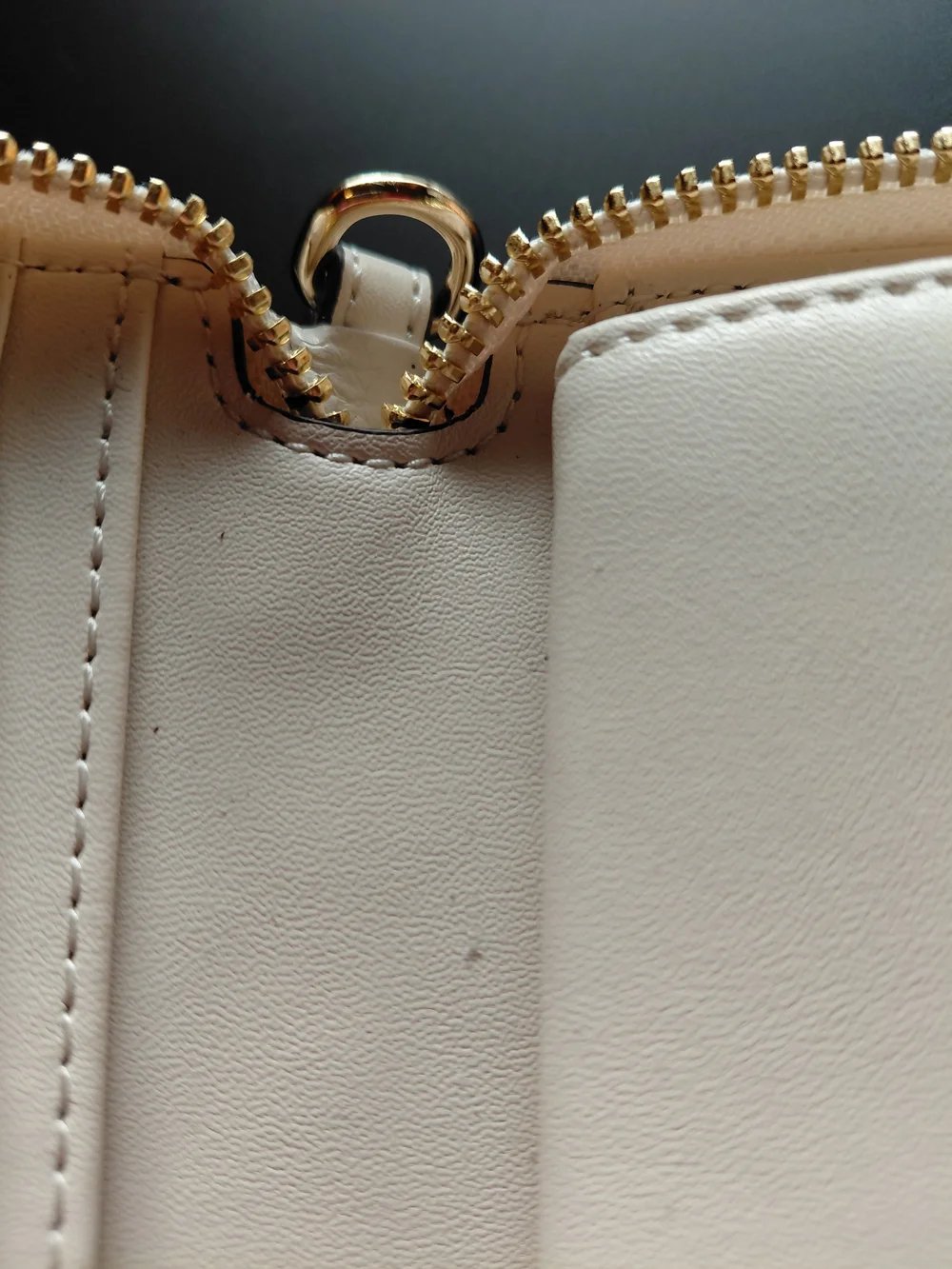 Michael Kors Cream Leather Wallet with Gold Logo